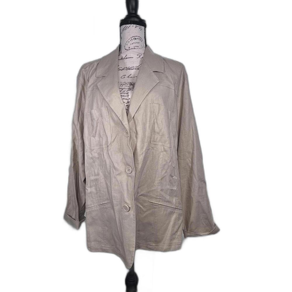 Merona Khaki Linen Blazer Women's 24W